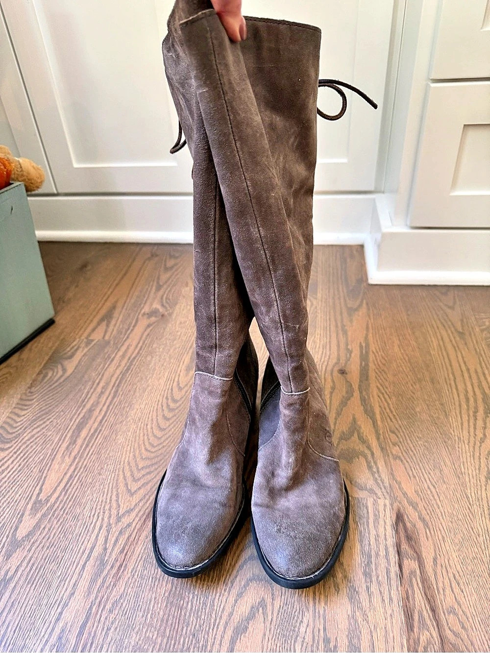 Born Thea Suede Tall Boots Brown Over-the-Knee Lace-Up Boots - Picture 2 of 5